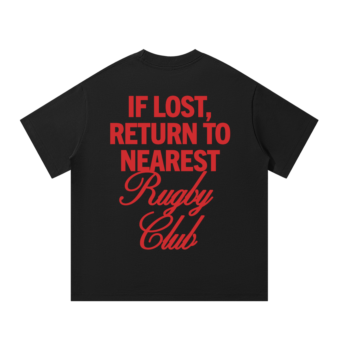 Black Oversized Return to Rugby Club T-Shirt